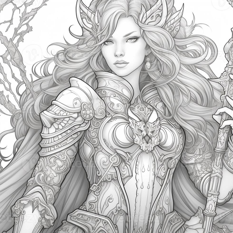 Fantasy Coloring Pages For Adults photo