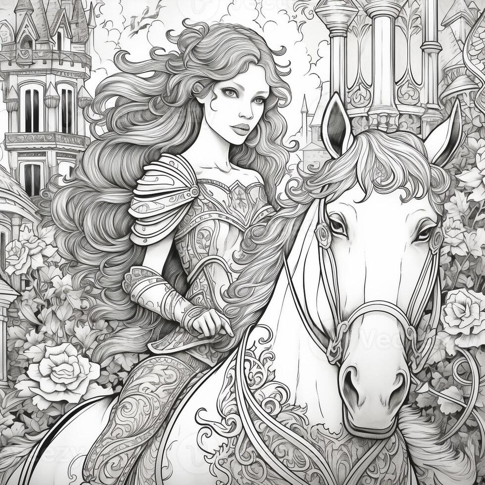 Fantasy Coloring Pages For Adults photo