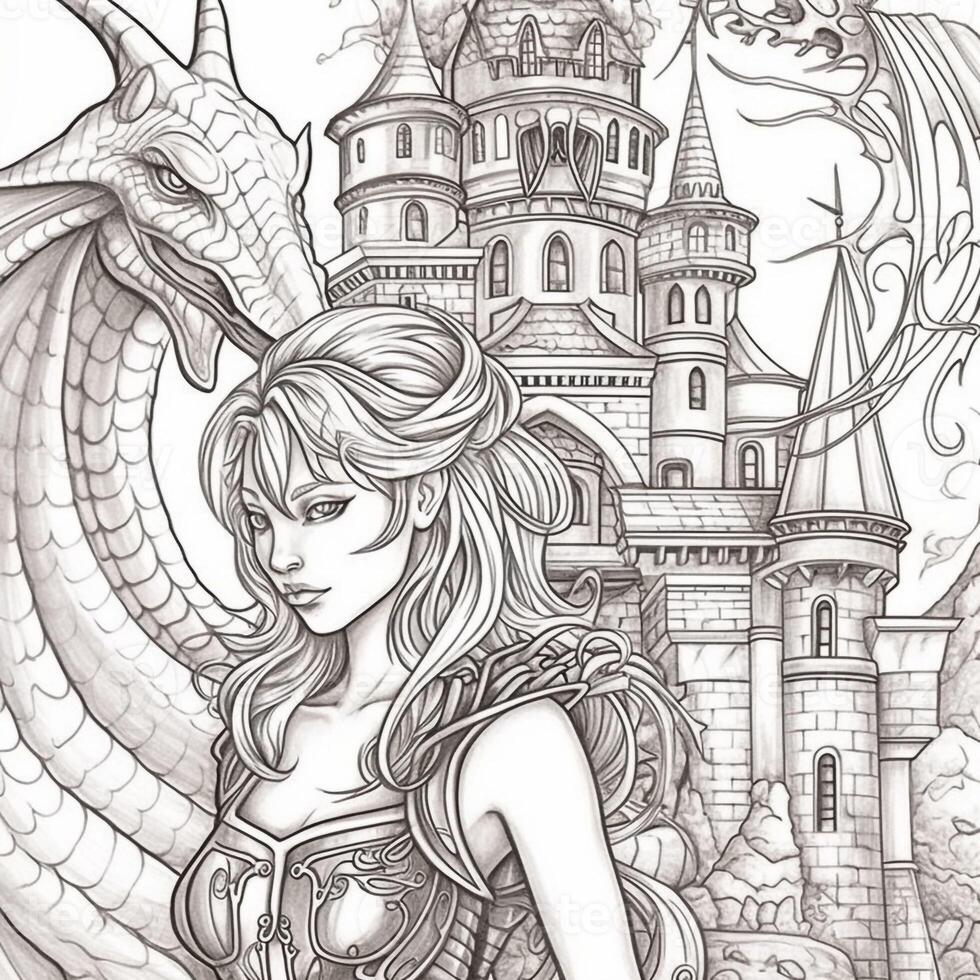 Fantasy Coloring Pages For Adults photo