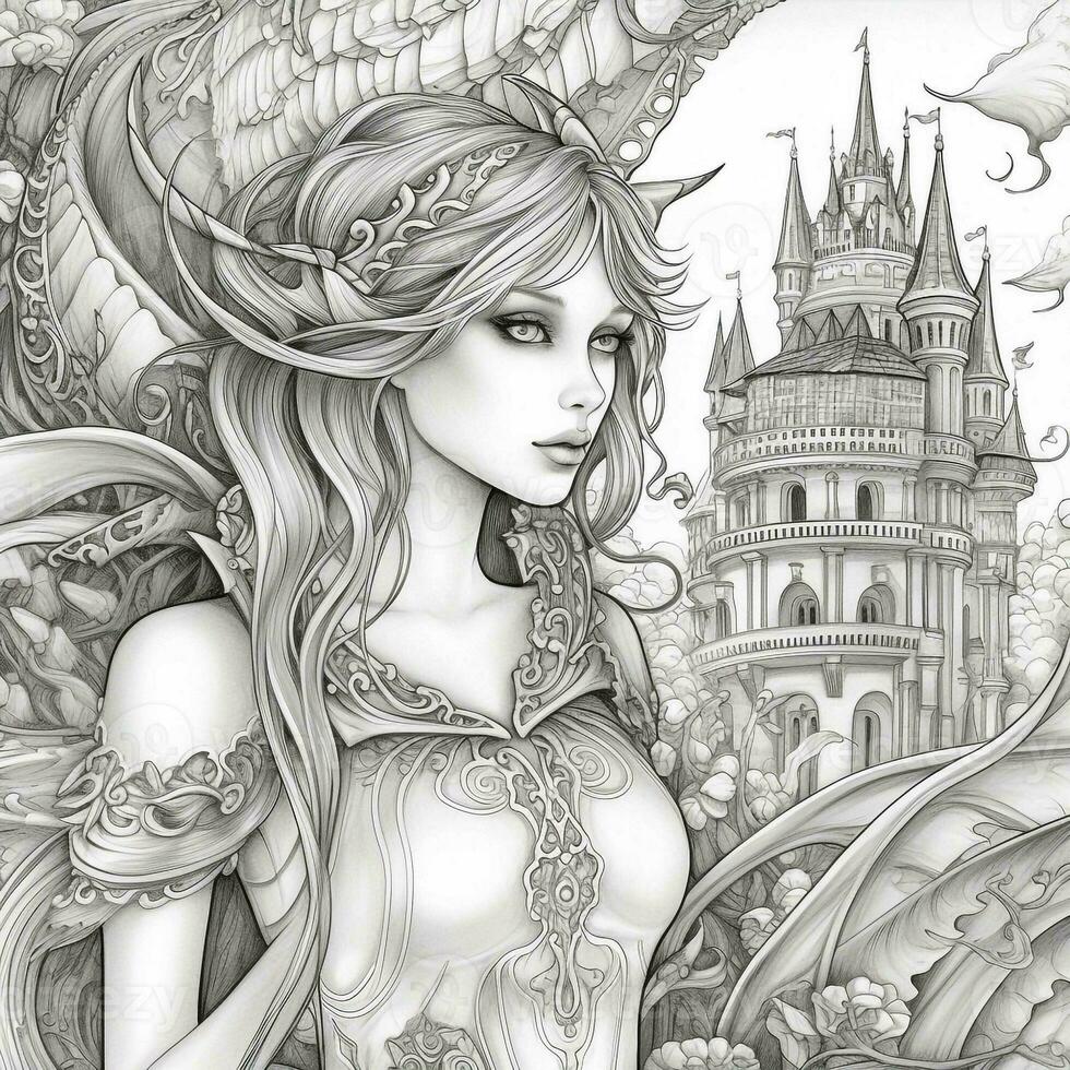 Adult Fantasy Coloring Pages Images – Browse 14,832 Stock Photos, Vectors,  and Video