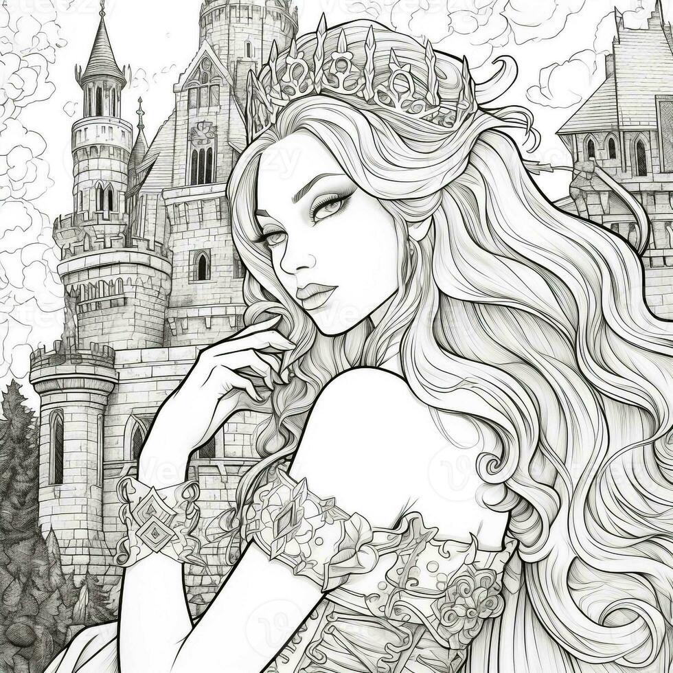 Fantasy Coloring Pages For Adults 26606751 Stock Photo at Vecteezy