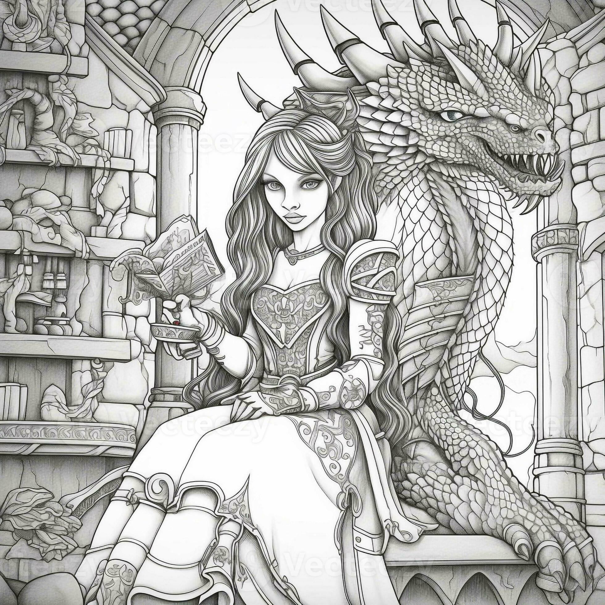 Adult Fantasy Coloring Pages Images – Browse 14,629 Stock Photos, Vectors,  and Video