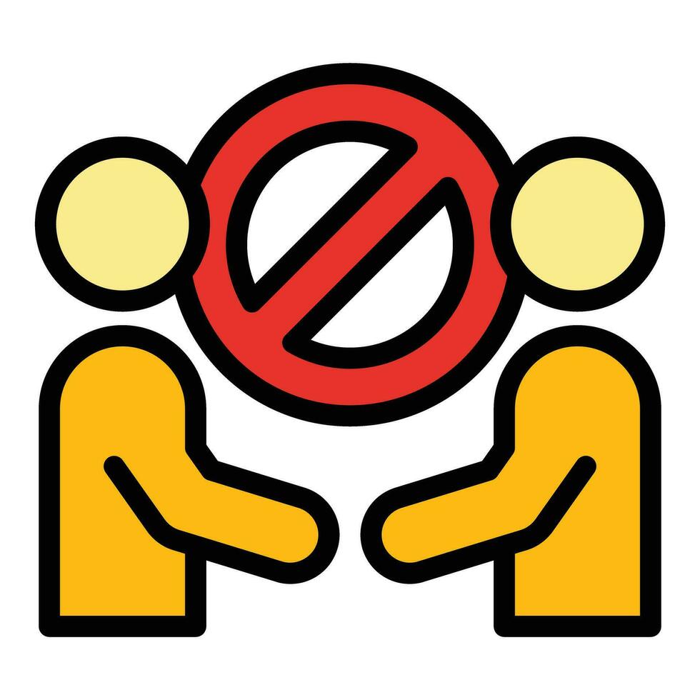 Contact forbidden icon vector flat