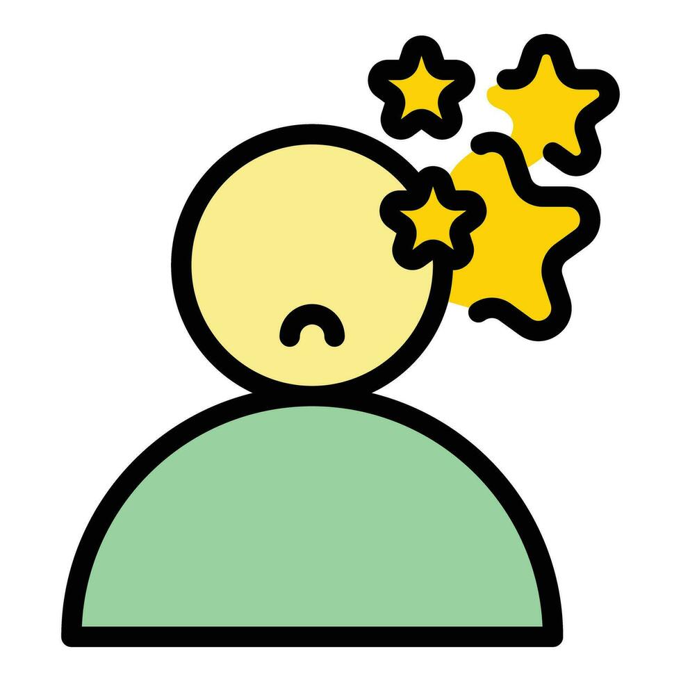 Dizziness stars icon vector flat