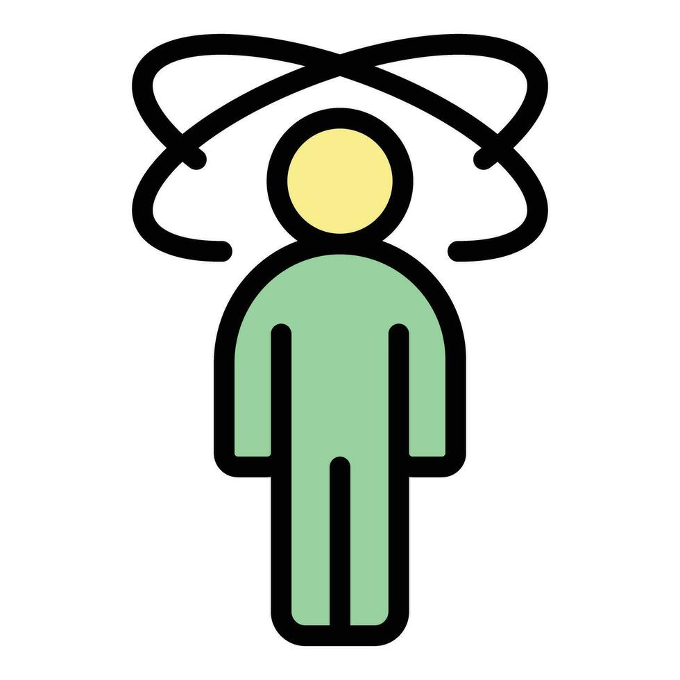 Spinning head icon vector flat