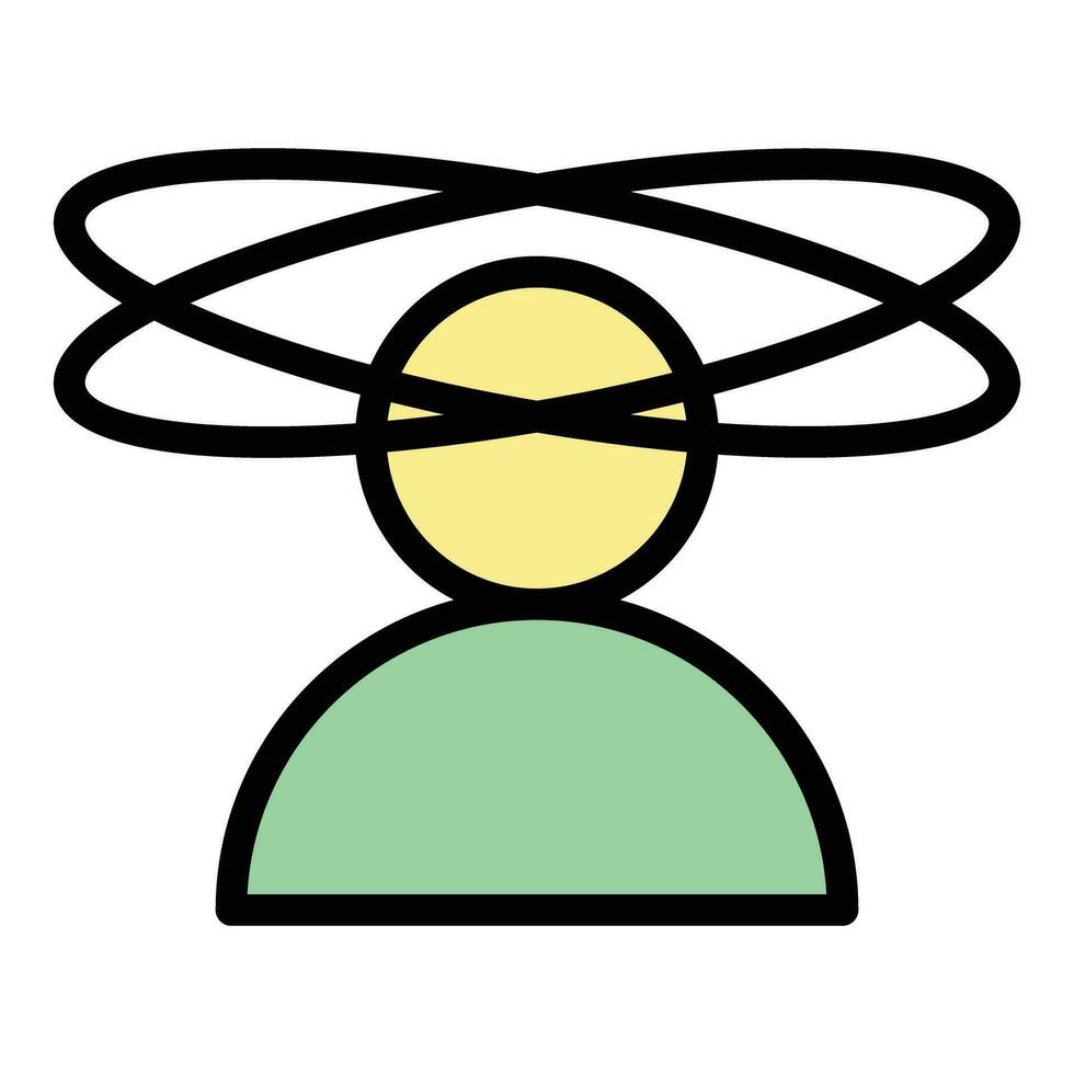 Dizziness mood icon vector flat
