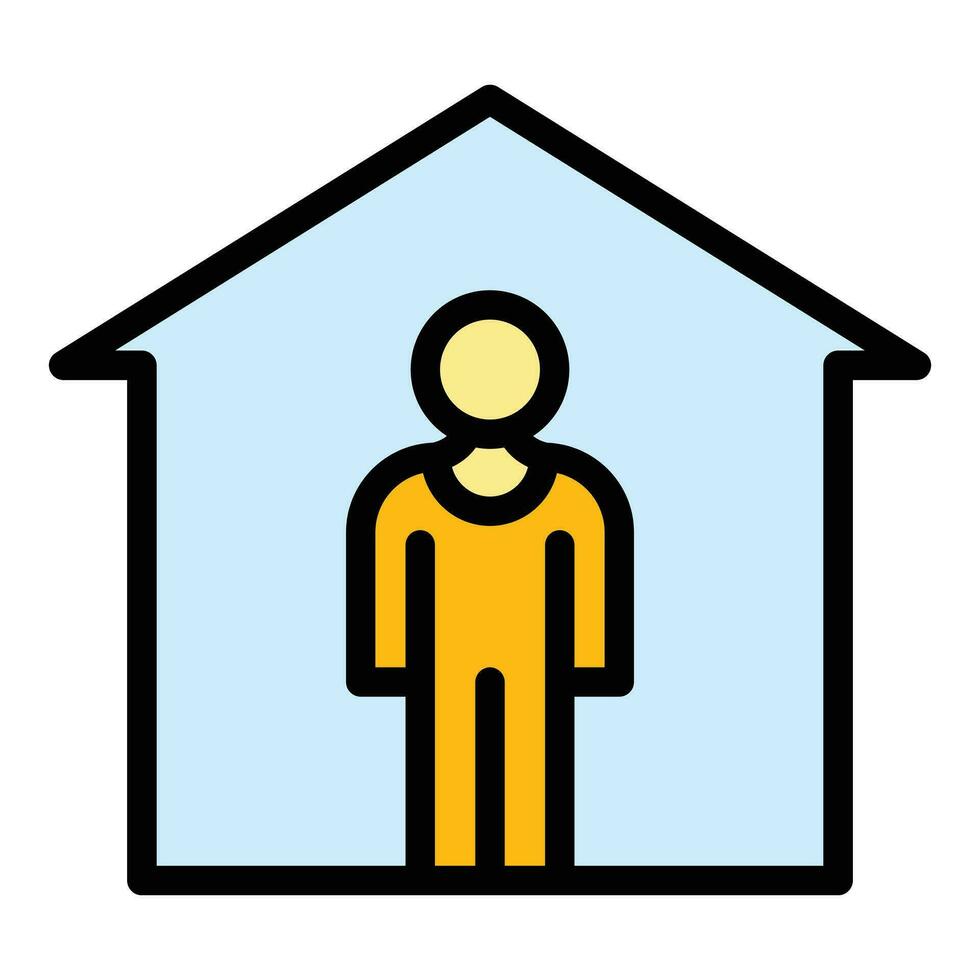 Stay safe home icon vector flat