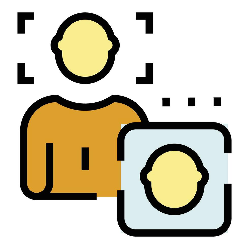 Face authorization icon vector flat