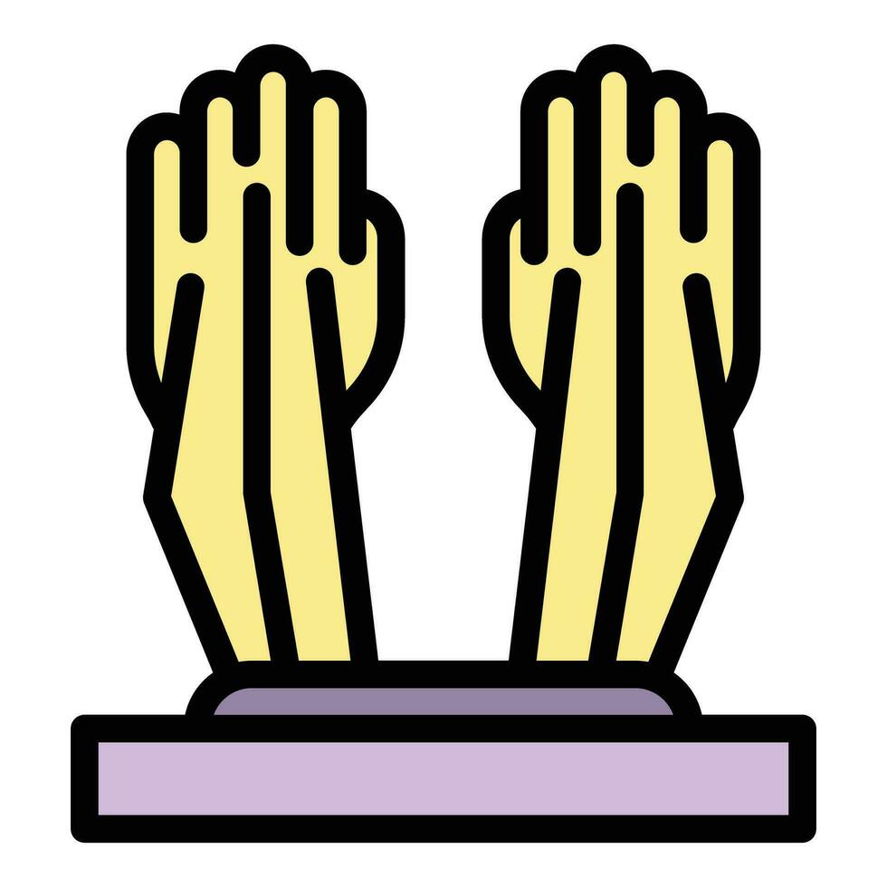 Privacy palm recognition icon vector flat