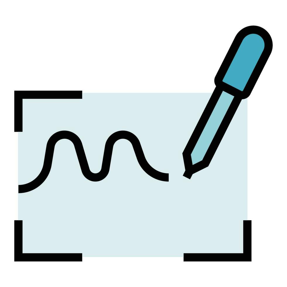 Handwriting signature icon vector flat
