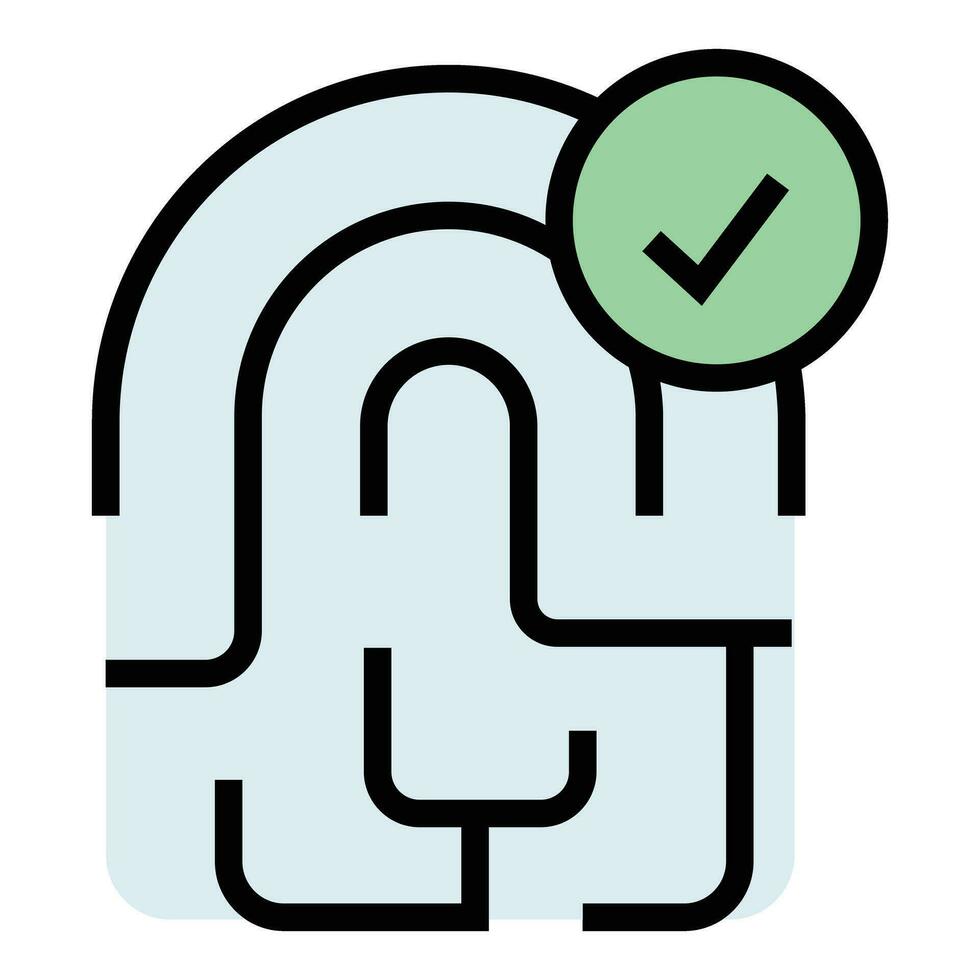 Fingerprint valid icon vector flat