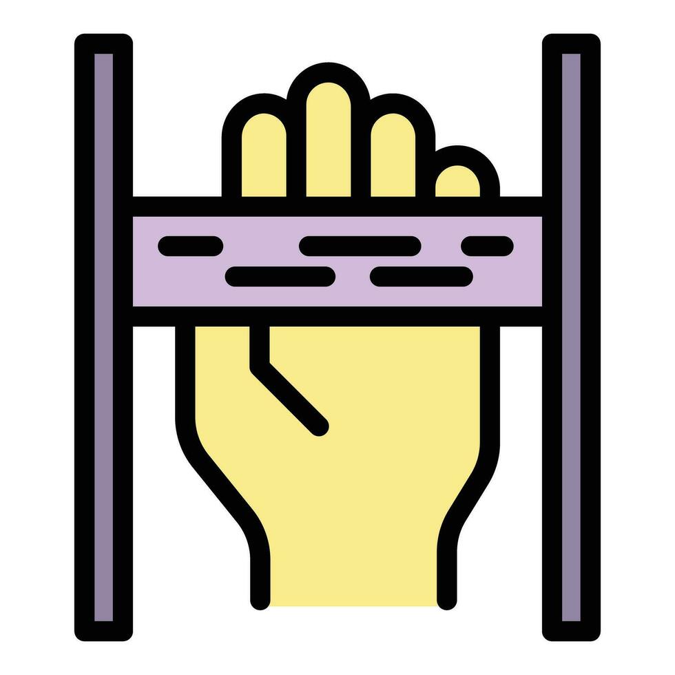 Security palm recognition icon vector flat