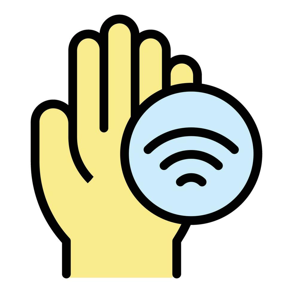 Palm authentication icon vector flat