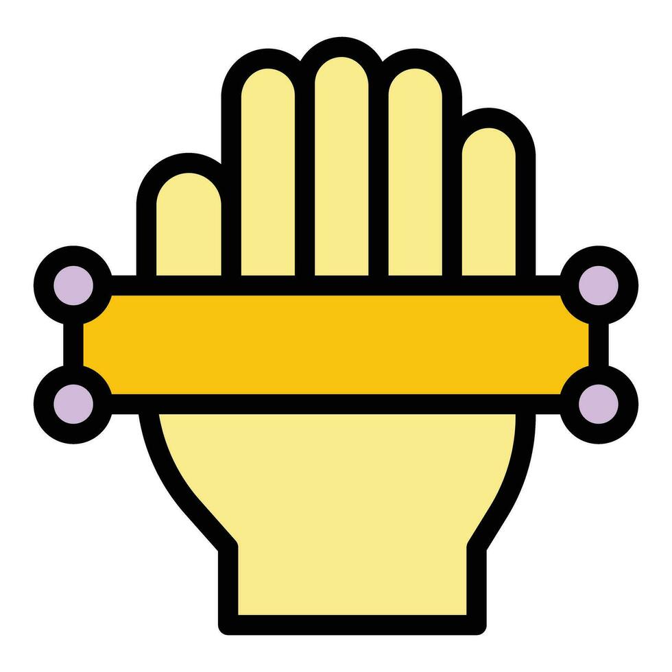 Verification palm scanner icon vector flat