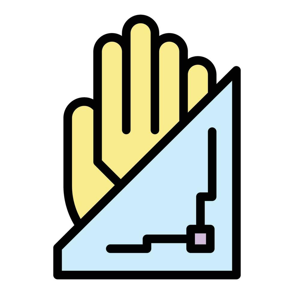 Palm scanning technology icon vector flat