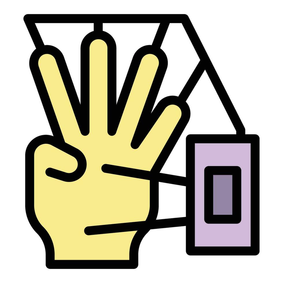 Hand identification icon vector flat