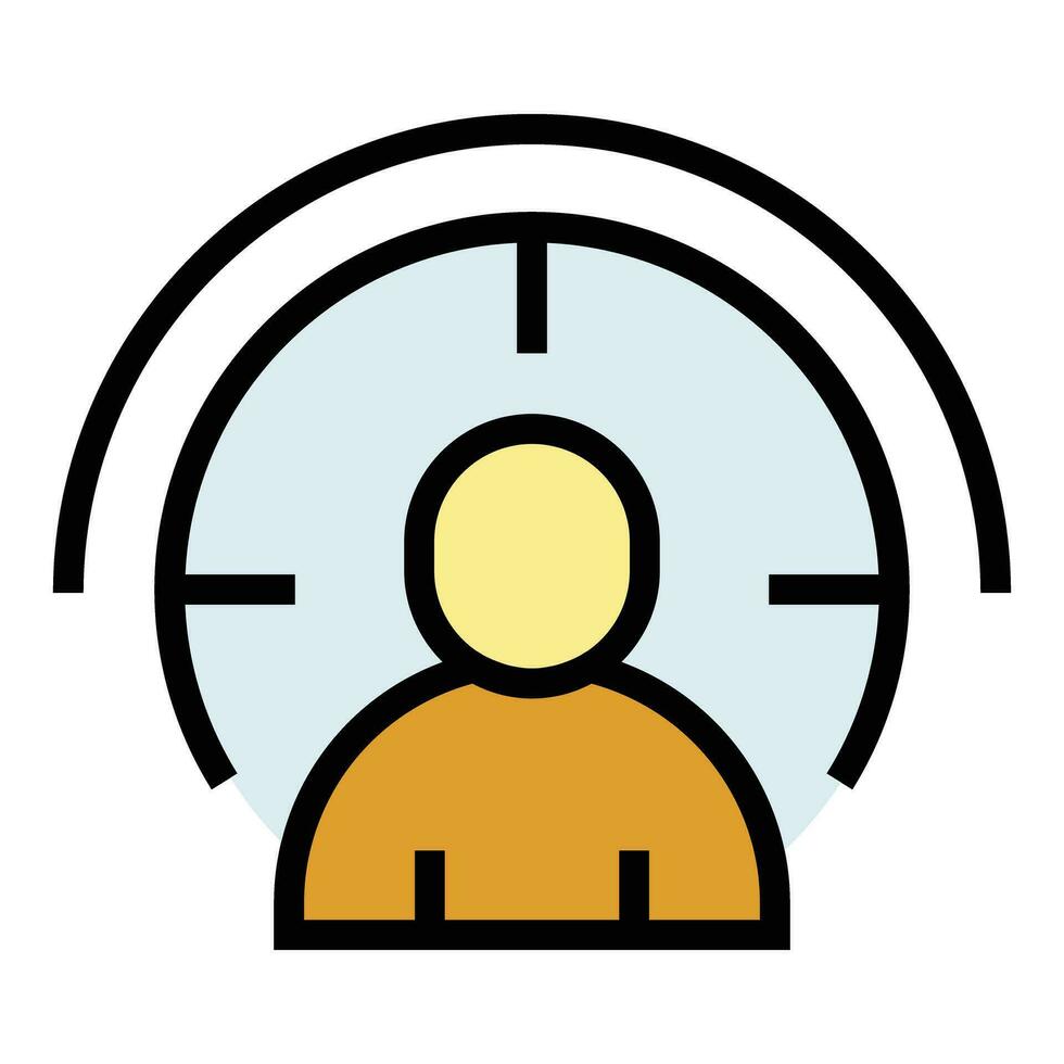 Face scanning icon vector flat