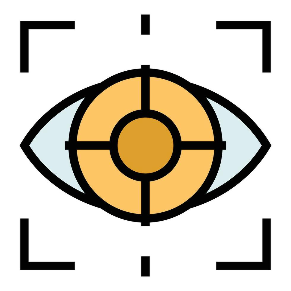 Eye scanning icon vector flat