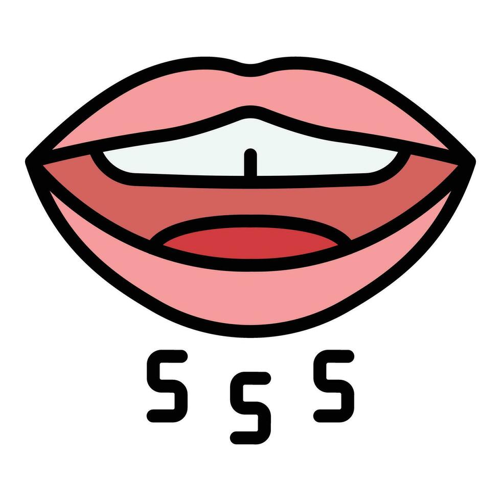 Mouth letters icon vector flat