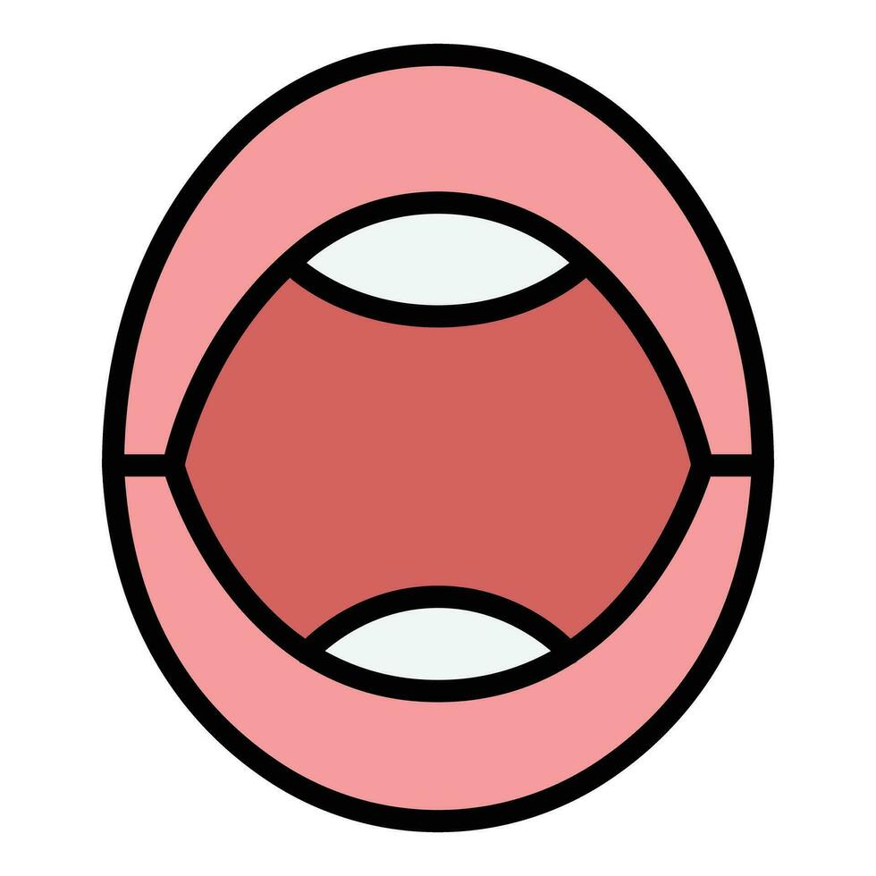 Open mouth icon vector flat