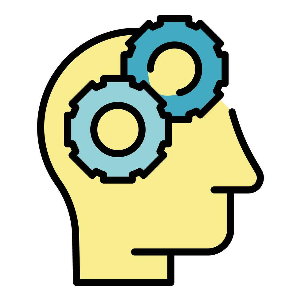 Brain thinking icon vector flat