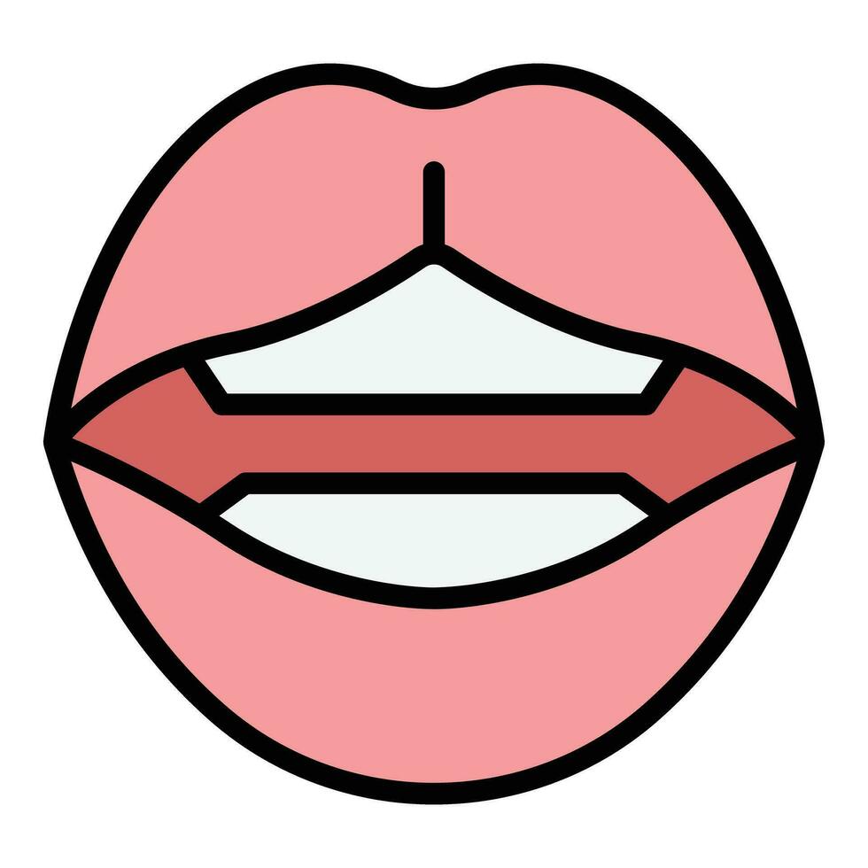 Lips articulation icon vector flat