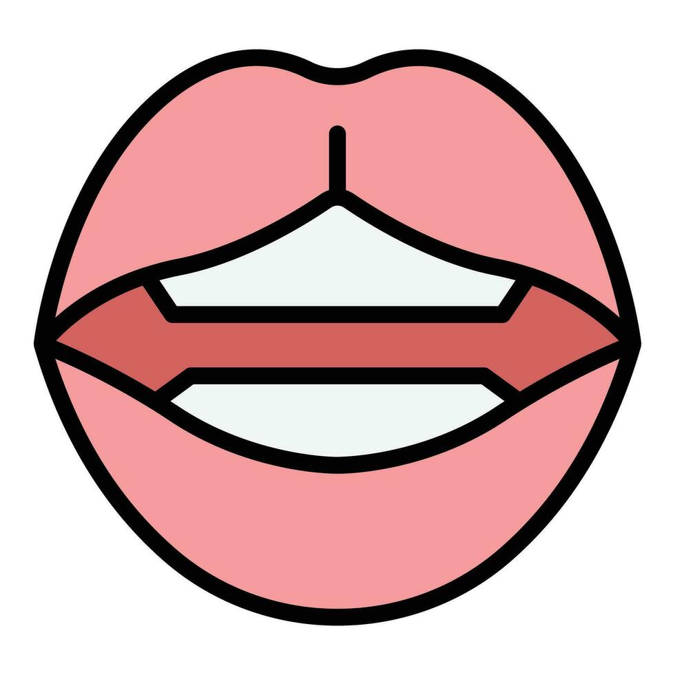 labios articulación icono vector plano