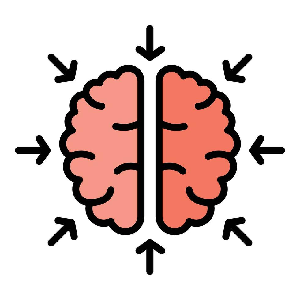 Cognitive brain icon vector flat