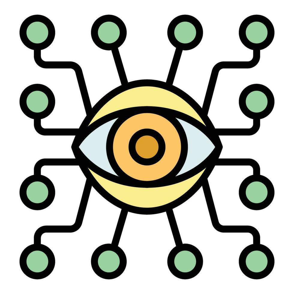 Digital eye icon vector flat