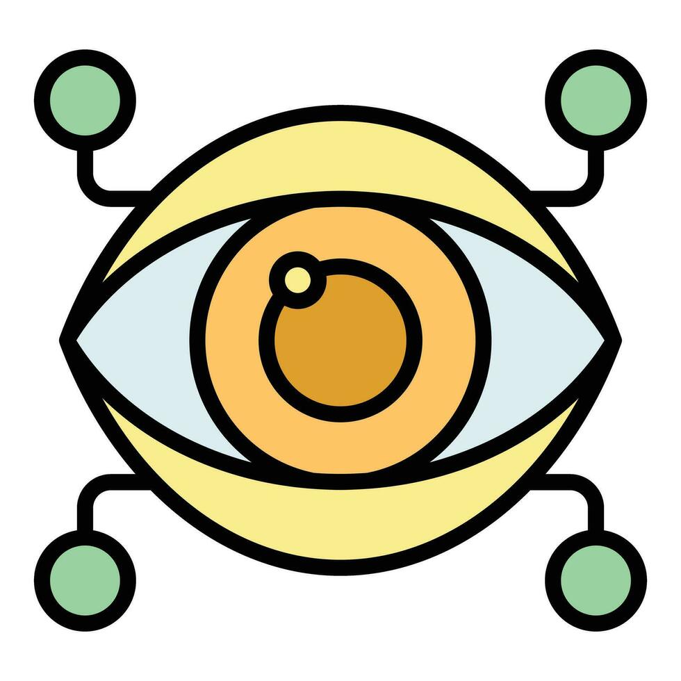 Eye science icon vector flat