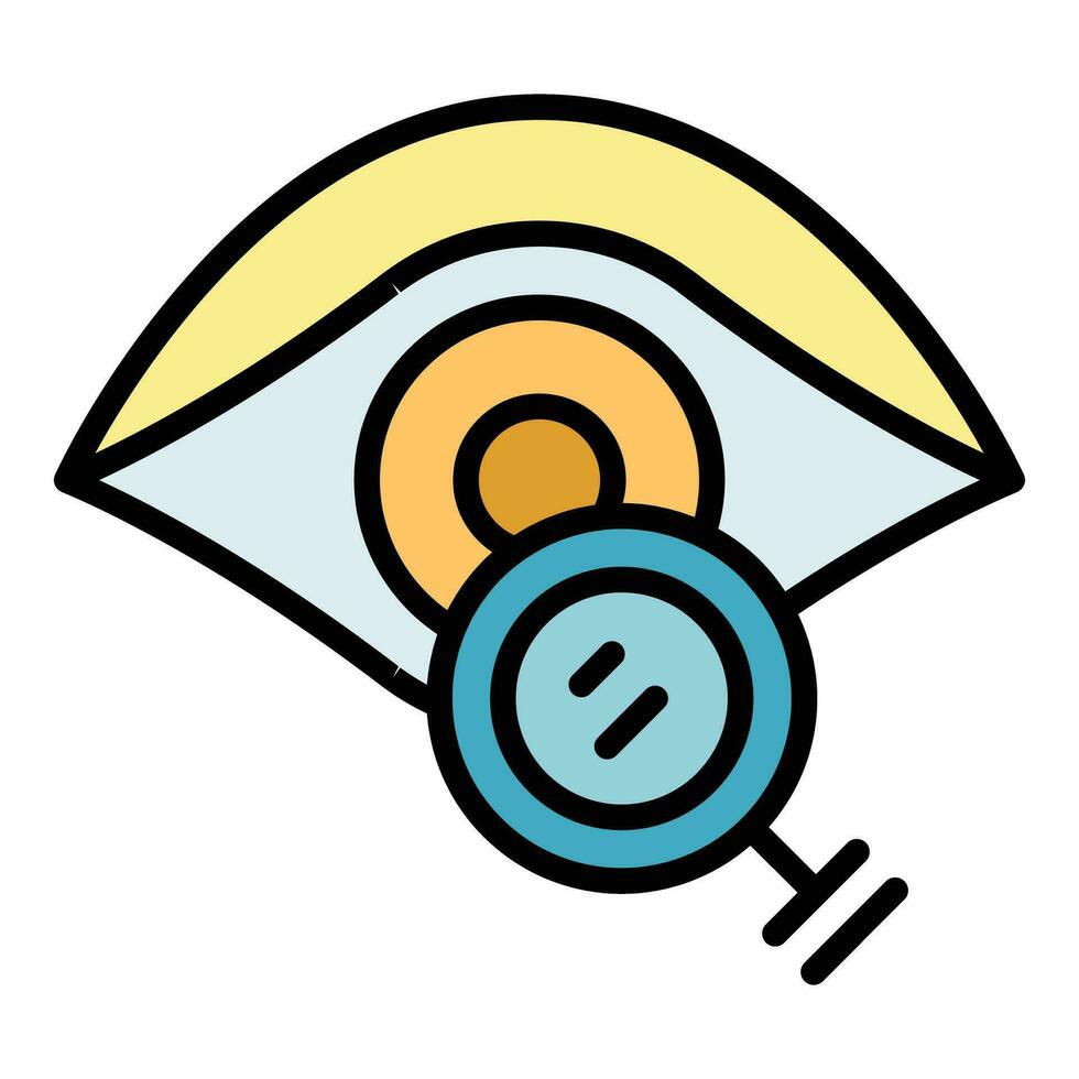 Optic eye icon vector flat