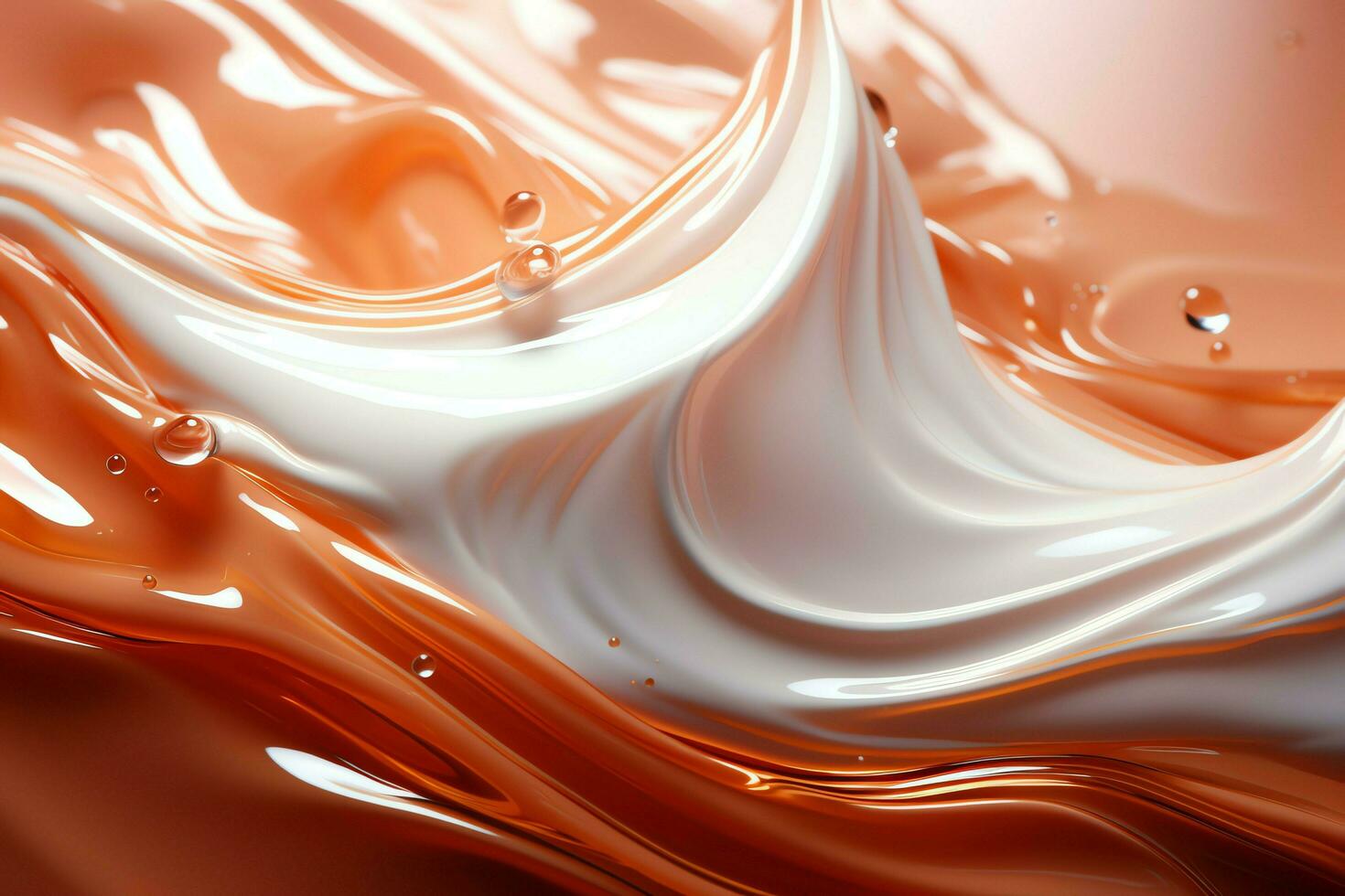 Foundation liquid elements splash. Fluid cosmetic cream or cosmetic make-up creamy product concept by AI Generated photo