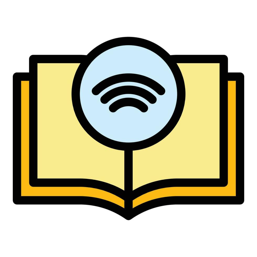 Book broadcast icon vector flat