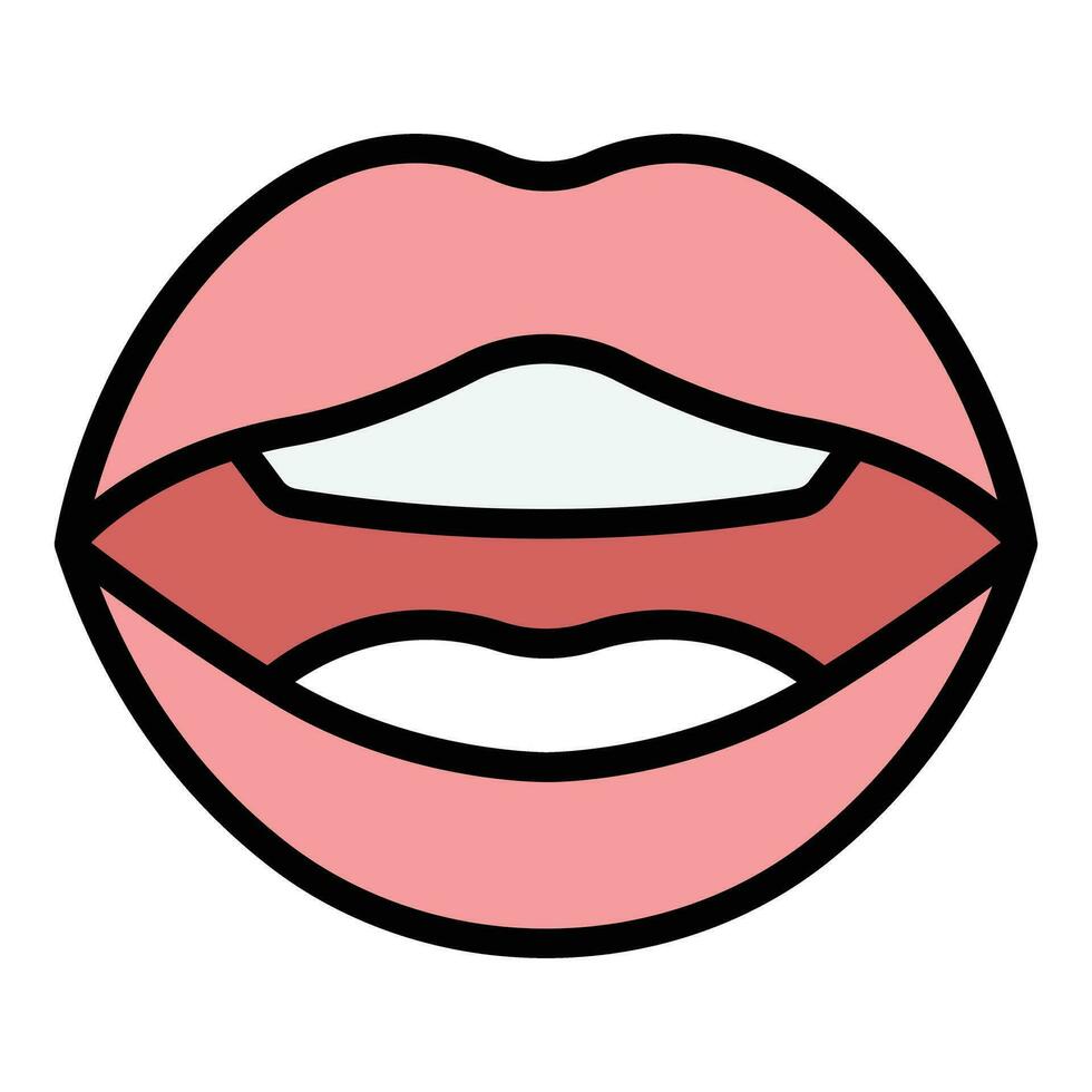 Tongue articulation icon vector flat
