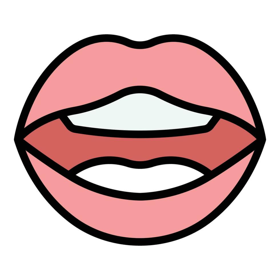 Tongue articulation icon vector flat