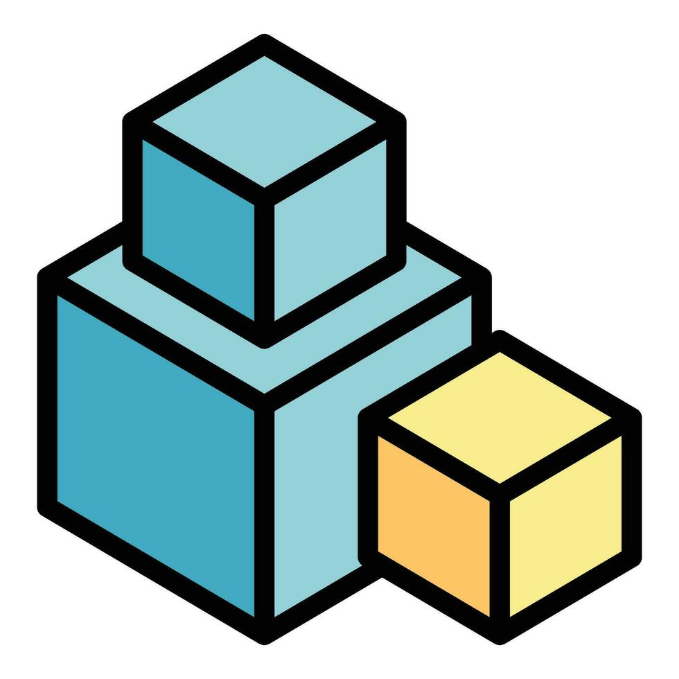 Cube games icon vector flat