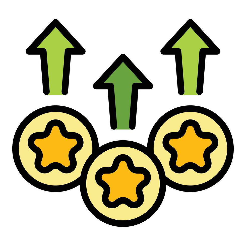 Upgrade rating icon vector flat