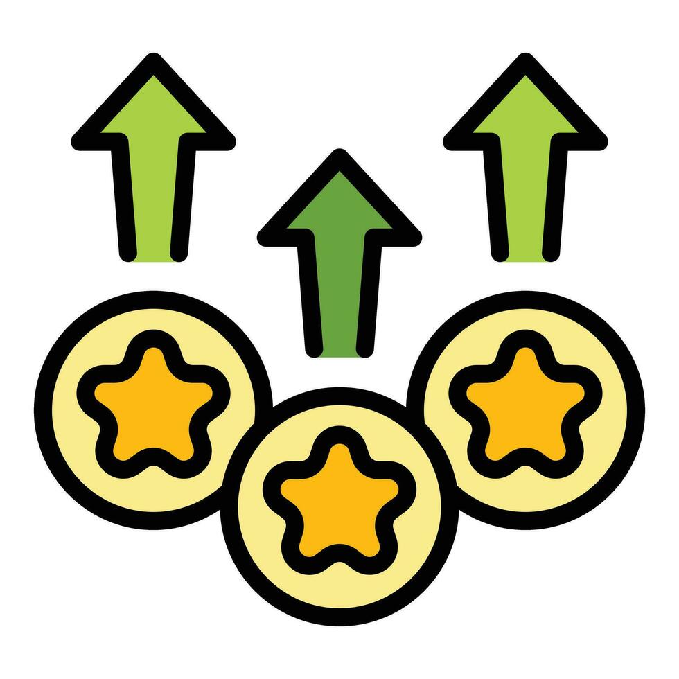 potenciar clasificación icono vector plano