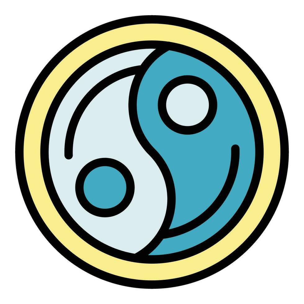 yin yang icono vector plano