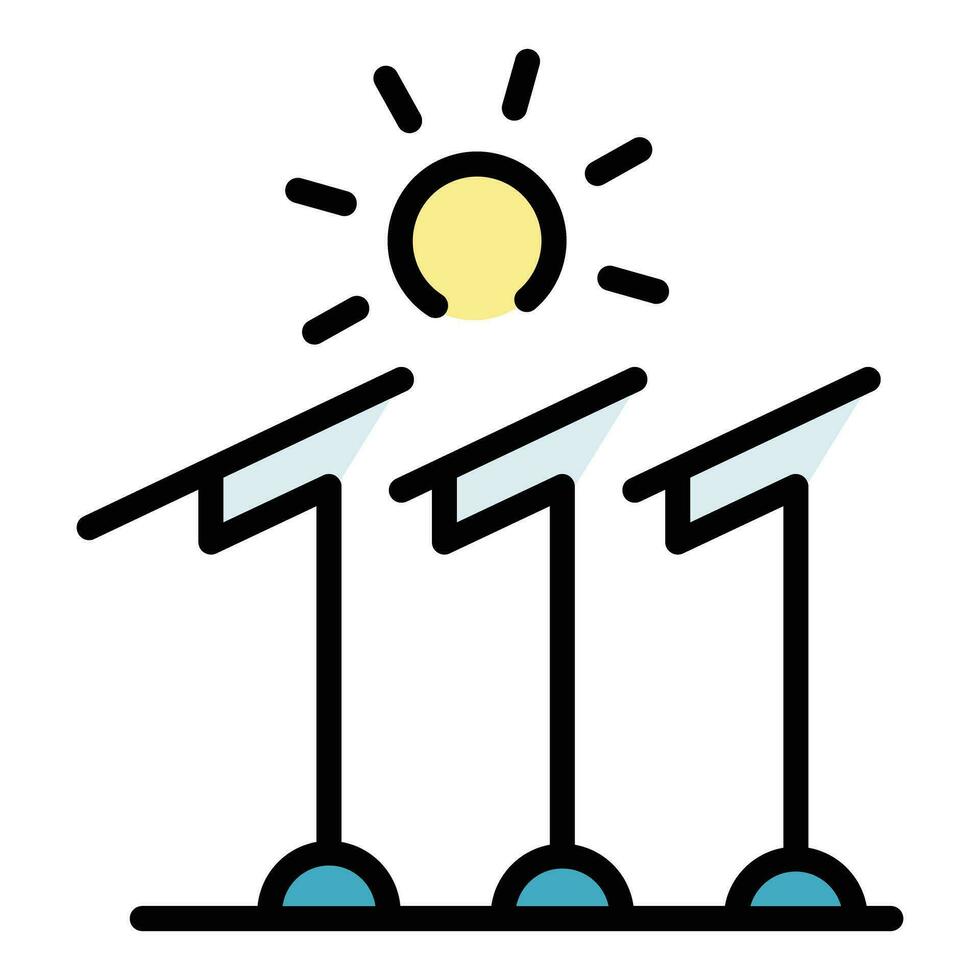 Solar panel technology icon vector flat