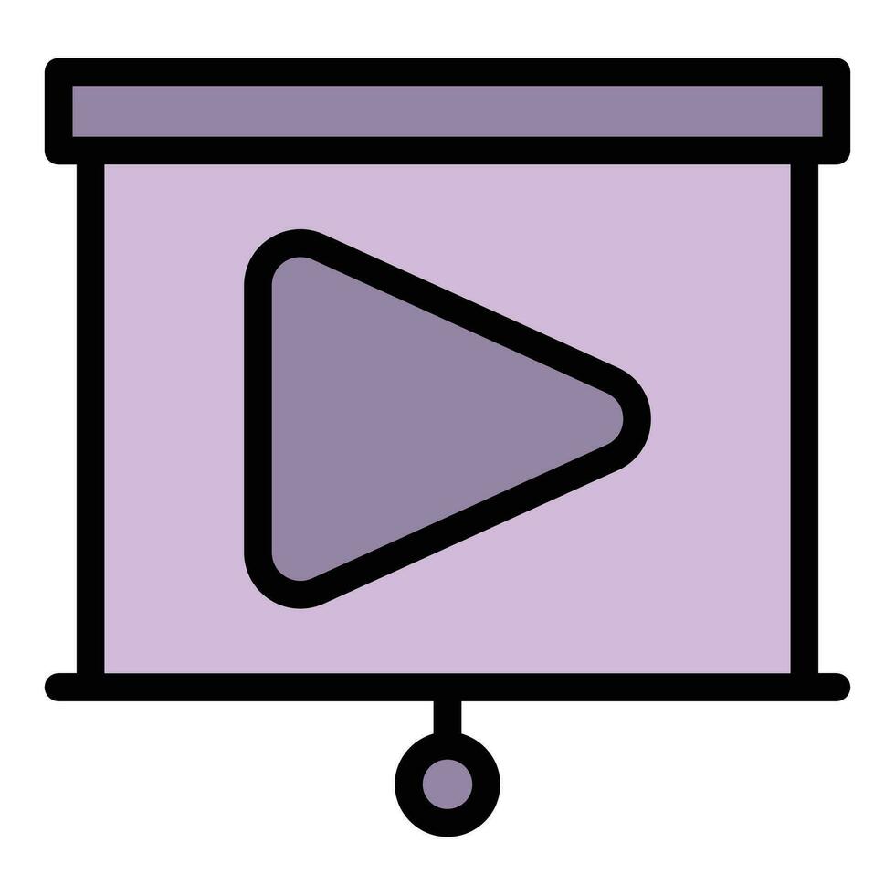 Video course icon vector flat