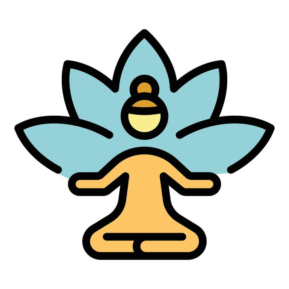 Practice lotus icon vector flat