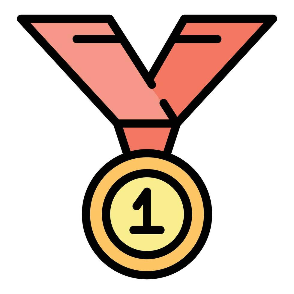 Medal reward icon vector flat