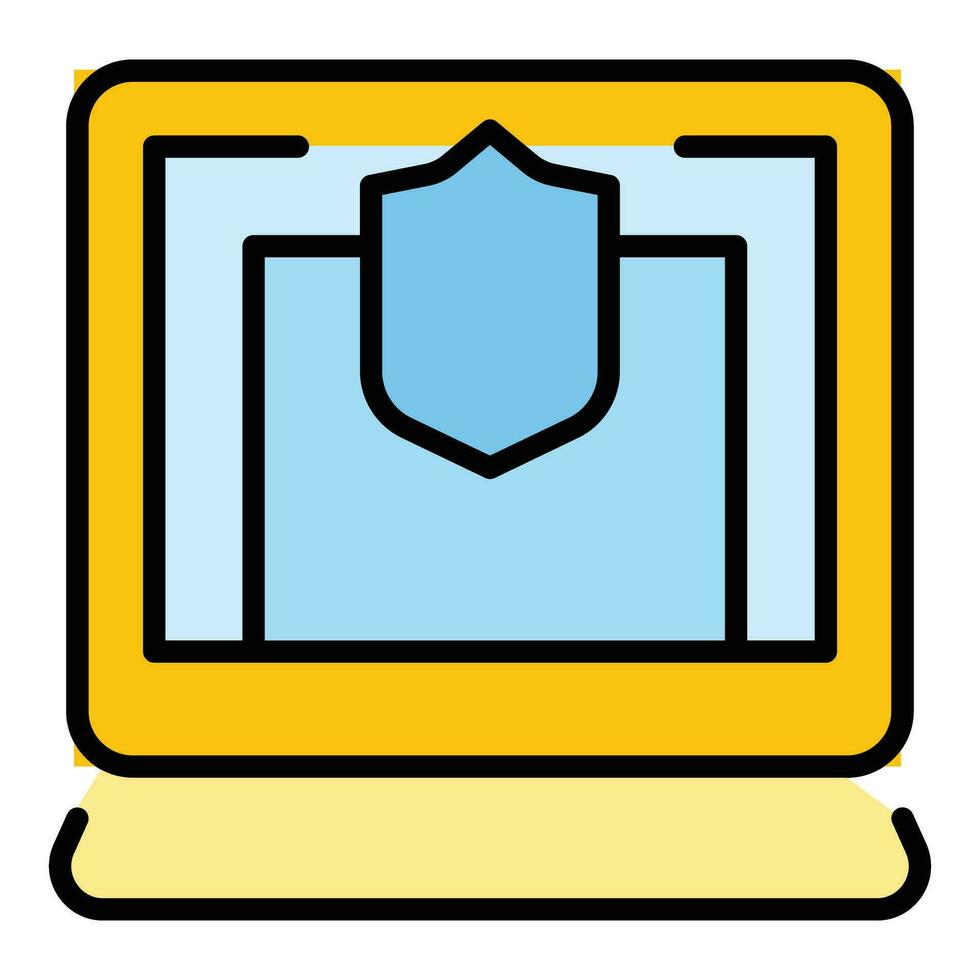 Shield computer icon vector flat