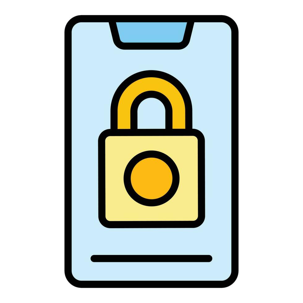 Lock smartphone icon vector flat