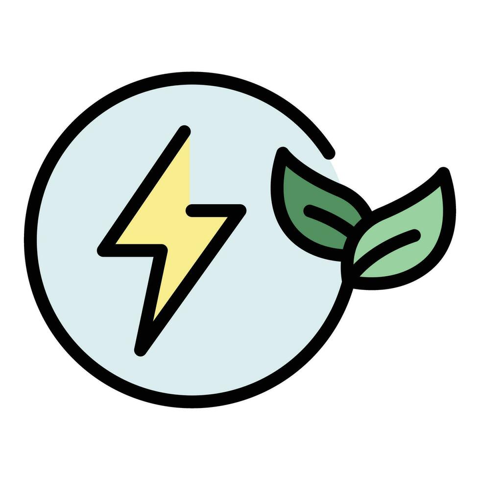 Eco leaf energy icon vector flat