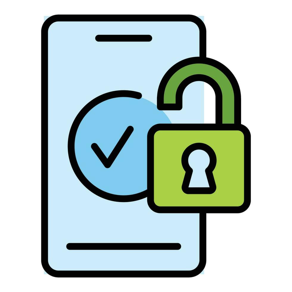 Unlocked mobile icon vector flat