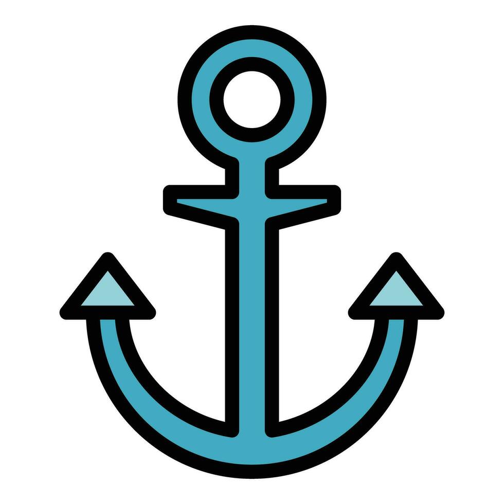 Marine anchor icon vector flat