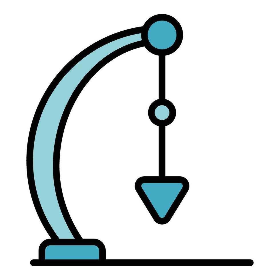 Physical pendulum icon vector flat