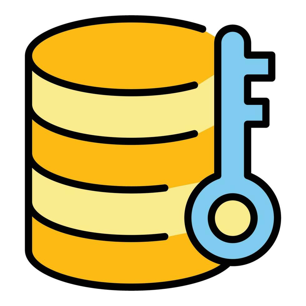 Key data icon vector flat